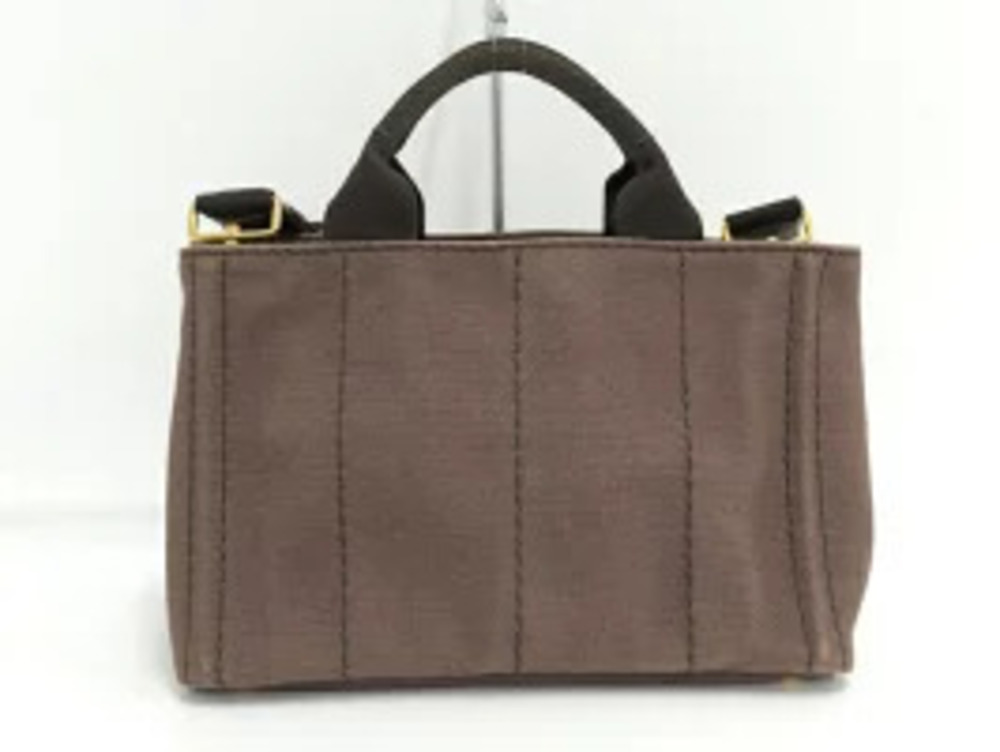 Prada Canvas Tote 2way Canapa Handbag Hand Brown